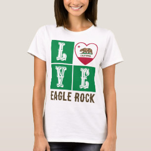 Liebe California State Flag Herz Eagle Rock T-Shirt