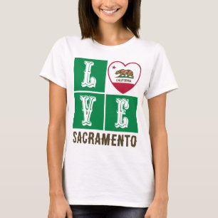 Liebe California State Flag Herzstück Sacramento T-Shirt