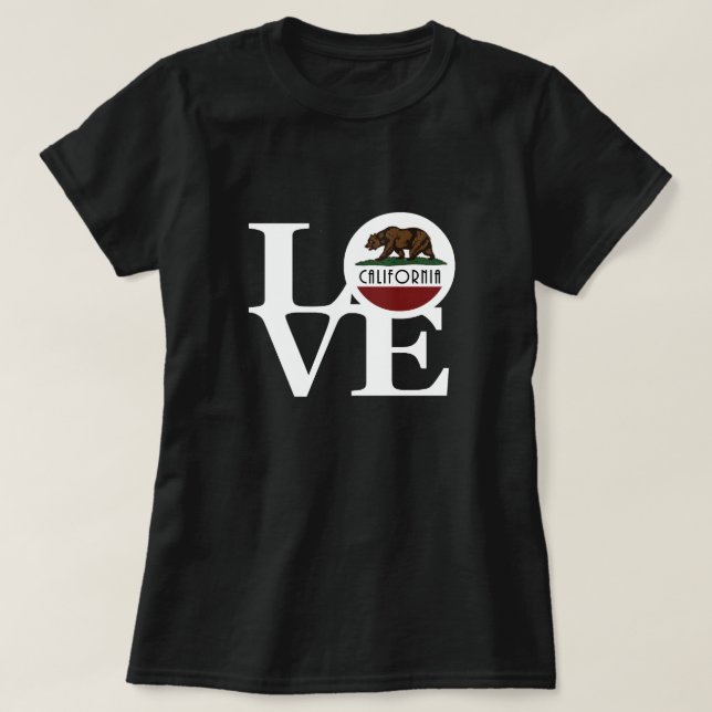 LIEBE California (Weißer Text) T-Shirt (Design vorne)