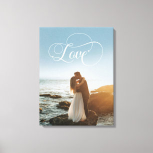 Liebe Calligraphy Wedding Foto Leinwanddruck