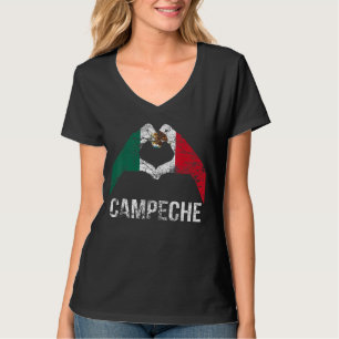 Liebe Campeche Mexiko Urlaub Vintag Mexiko Flagge T-Shirt