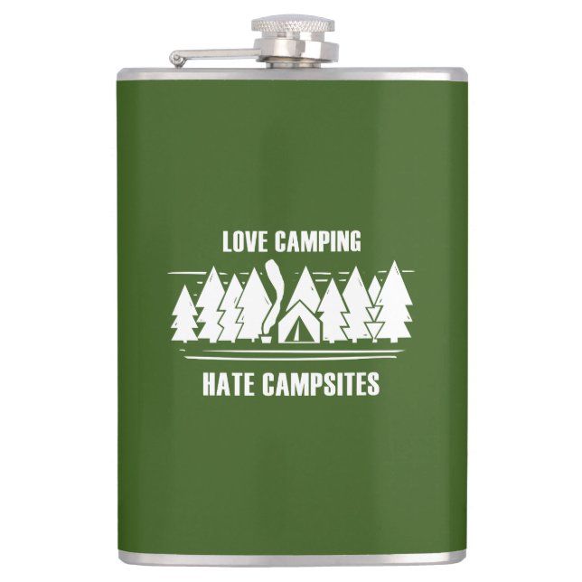 Liebe Camping, Hass-Campingplätze Flachmann (Vorderseite)