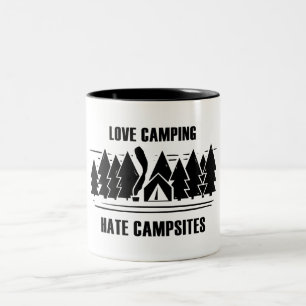 Liebe Camping, Hass-Campingplätze Zweifarbige Tasse