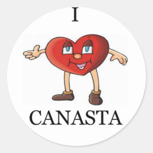 Liebe canasta runder aufkleber