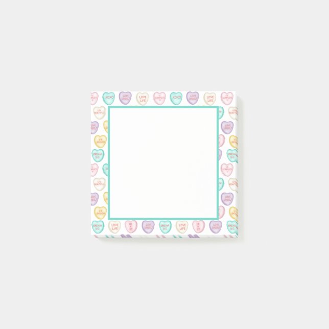 Liebe Candy Heart - White Notes Post-it Klebezettel (Vorderseite)