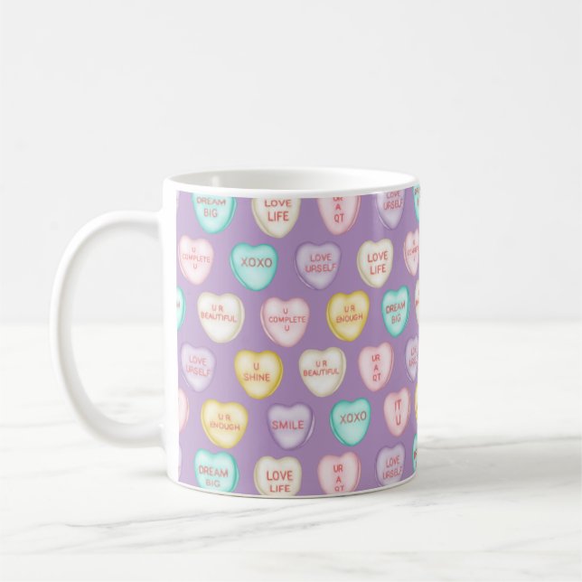 Liebe Candy Hearys - Lila Kaffee-Tasse Kaffeetasse (Links)