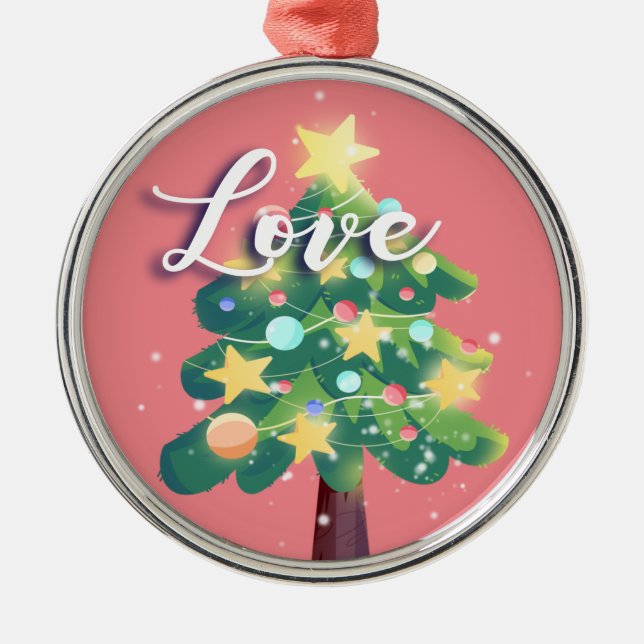 Liebe Capton Weihnachtsbaum Pink Ornament Aus Metall (Vorne)