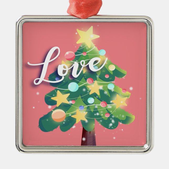 Liebe Capton Weihnachtsbaum Pink Ornament Aus Metall (Vorne)