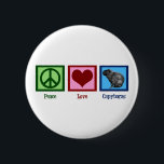 Liebe Capybaras Button<br><div class="desc">Ein Friedenszeichen,  ein Herz und eine niedliche Capybara. Peace Liebe Capybaras Geschenk für einen exotischen Tierbesitzer.</div>