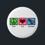 Liebe Capybaras Button<br><div class="desc">Ein Friedenszeichen,  ein Herz und eine niedliche Capybara. Peace Liebe Capybaras Geschenk für einen exotischen Tierbesitzer.</div>
