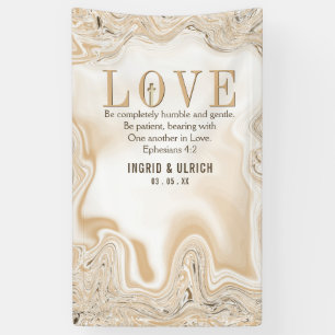 Liebe Caramel Marble Swirl Scripting Ephesians 4:2 Banner