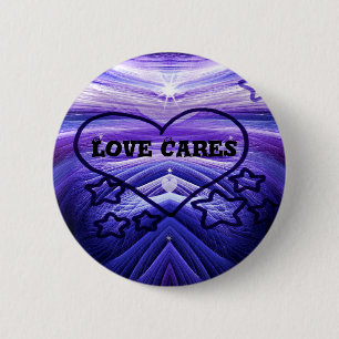 Liebe Cares, Lila Herz_ Button