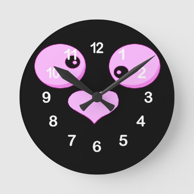 Liebe Cares_Wall Clock Runde Wanduhr (Vorderseite)