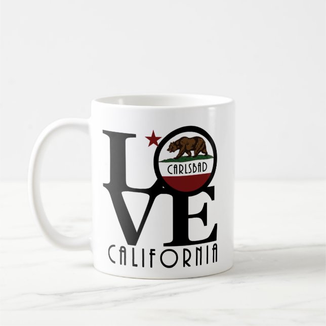 LIEBE Carlsbad California 11oz Kaffeetasse (Links)