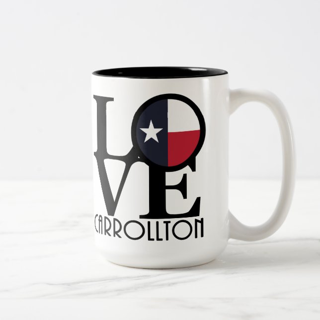 LIEBE Carrollton Texas 15oz Zweifarbige Tasse (Rechts)
