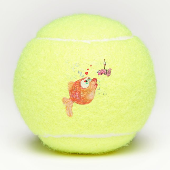 Liebe Cartoon Tennis Balls Tennisbälle (Vorderseite)