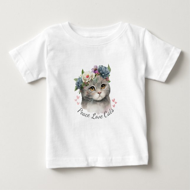 Liebe Cat Baby Baby T-shirt (Vorderseite)