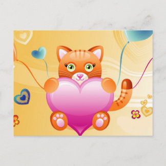 Liebe Cat Postkarte