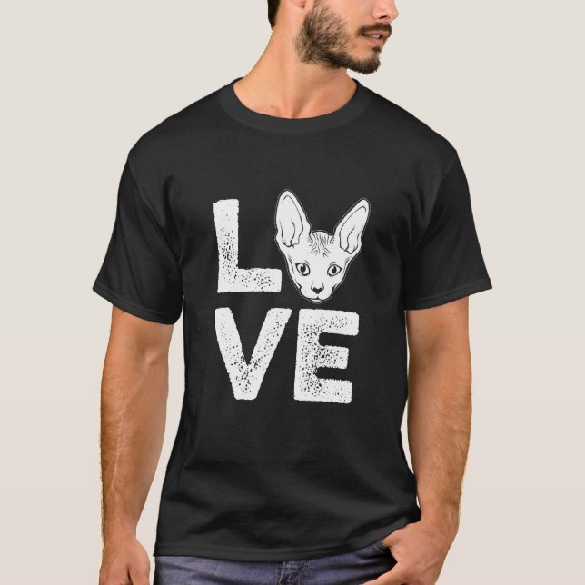Liebe Cat Sphynx Cat T-Shirt (Vorderseite)