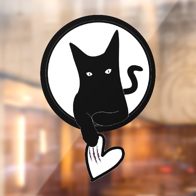 Liebe Cat Window Clubing von Poet Adiela Akoo Fensteraufkleber (Blatt 2)