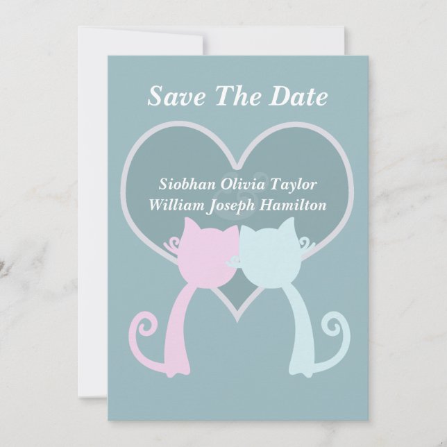 Liebe Cats Hochzeit Save The Date (Vorderseite)