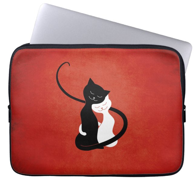 Liebe Cats Niedlich Red Laptopschutzhülle (Vorderseite)