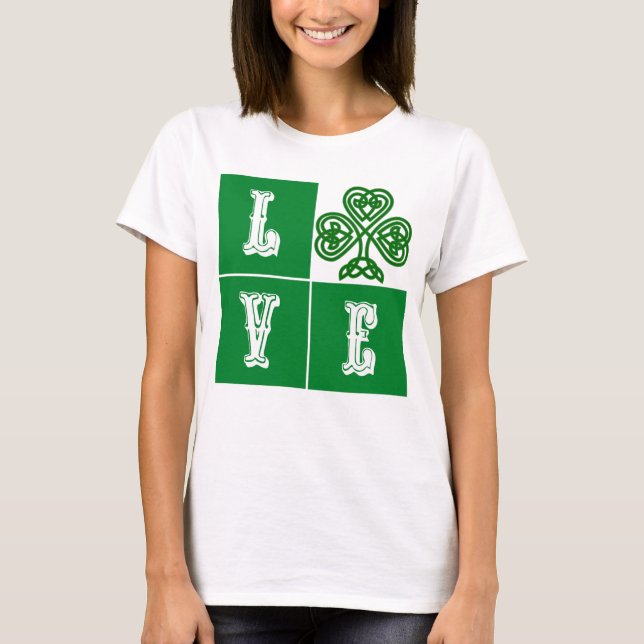 Liebe Celtic Kleeblatt Hearts T-Shirt (Vorderseite)