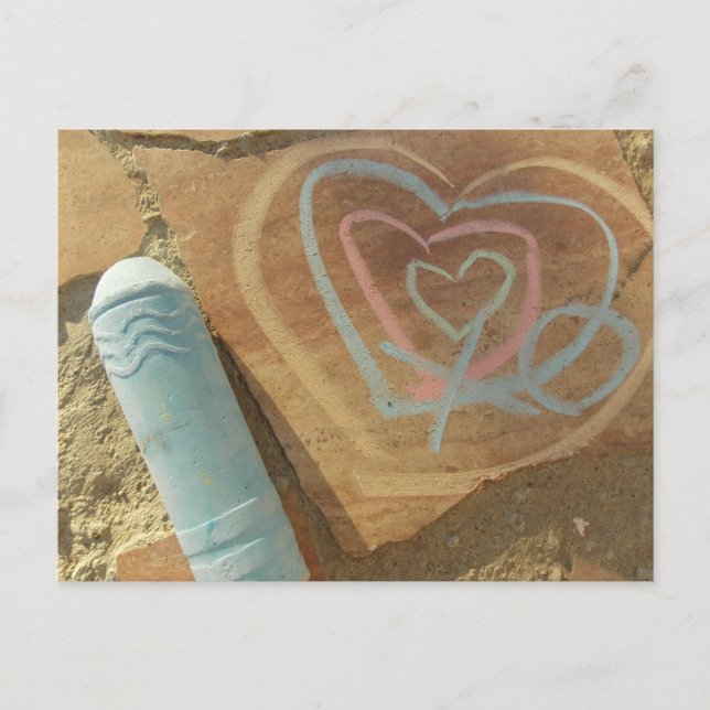 Liebe Chalk-Message-Karte Postkarte (Vorderseite)