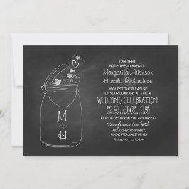 Liebe Chalkboard Herz Mason Glas Hochzeit Einladung