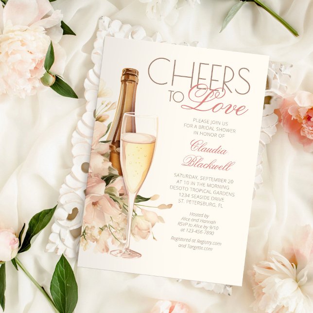 Liebe Champagner-Brautparty Einladung (Von Creator hochgeladen)