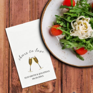 Liebe Champagner Brillen Napkins Serviette