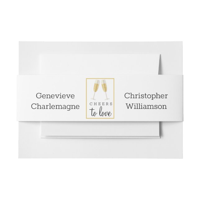 Liebe Champagner Toast Wedding Einladungsbanderole (Vorderseite Beispiel)
