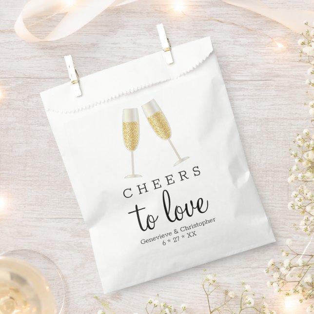 Liebe Champagner Toast Wedding Geschenktütchen (Ausgeschnitten)