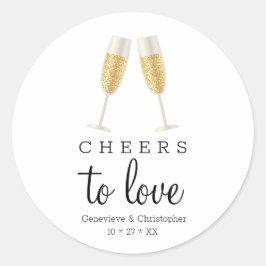 Liebe Champagner Toast Wedding Runder Aufkleber
