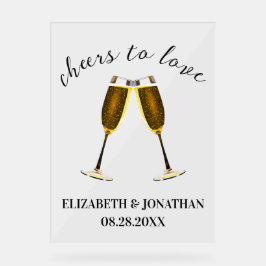 Liebe Champagnerbrille Acrylschild