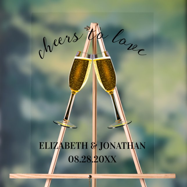 Liebe Champagnerbrille Acrylschild (Neutral)