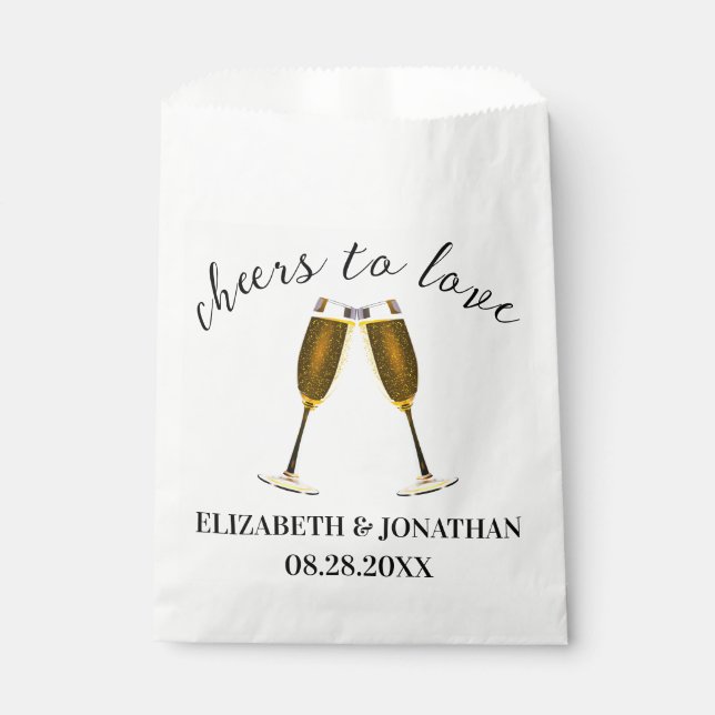 Liebe Champagnerbrille Geschenktütchen (Vorderseite)
