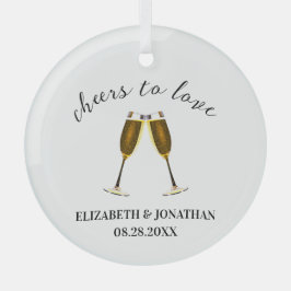 Liebe Champagnerbrille Ornament Aus Glas