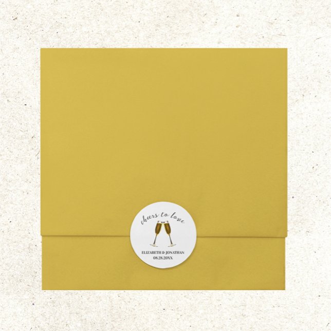 Liebe Champagnerbrille Runder Aufkleber (Von Creator hochgeladen)