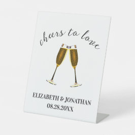 Liebe Champagnerbrille Sockelschild