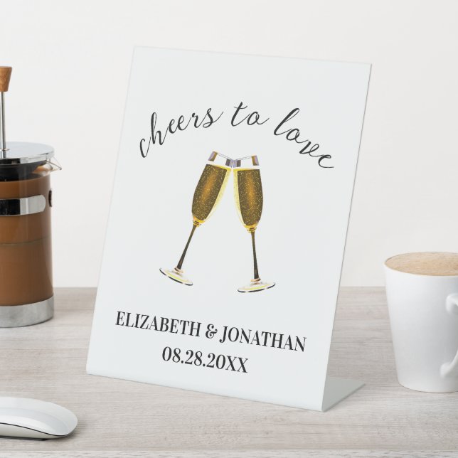 Liebe Champagnerbrille Sockelschild (In SItu)