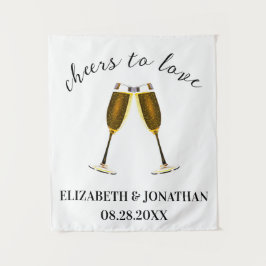 Liebe Champagnerbrille Wandteppich