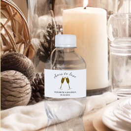 Liebe Champagnerbrille Wasserflaschenetikett