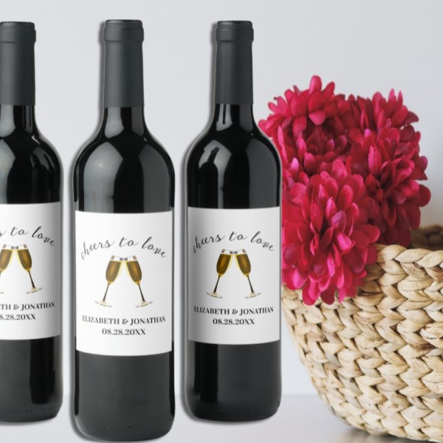 Liebe Champagnerbrille Weinetikett (Von Creator hochgeladen)