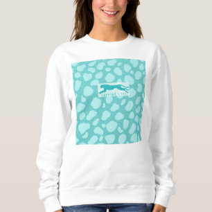 Liebe Cheetah - Türkisfarbene Glitzer simuliert Sweatshirt