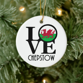 LIEBE Chepstow Wales Keramik Ornament