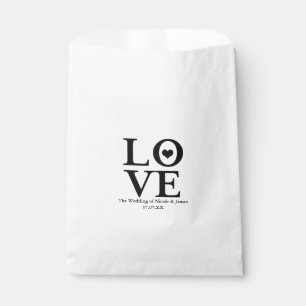 Liebe Chic Moderne Hochzeit Schwarz & Weiß Gefalle Geschenktütchen