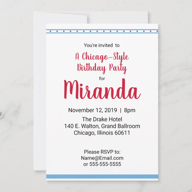 Liebe Chicago | Einladung (Vorderseite)