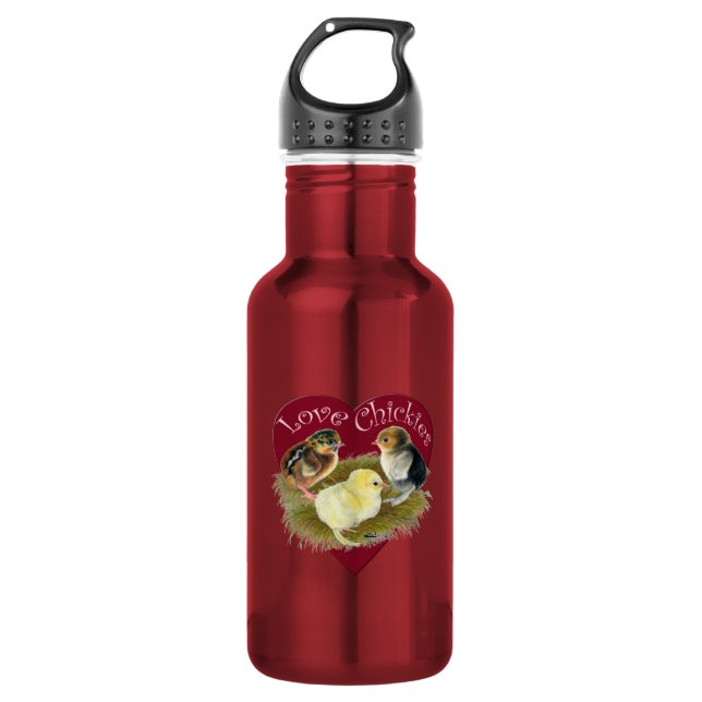 Liebe Chickies Edelstahlflasche (Vorderseite)
