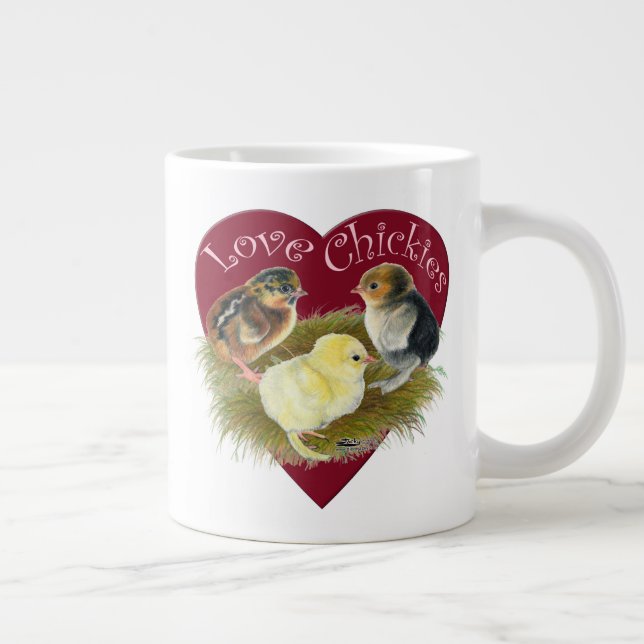 Liebe Chickies Jumbo-Tasse (Rechts)